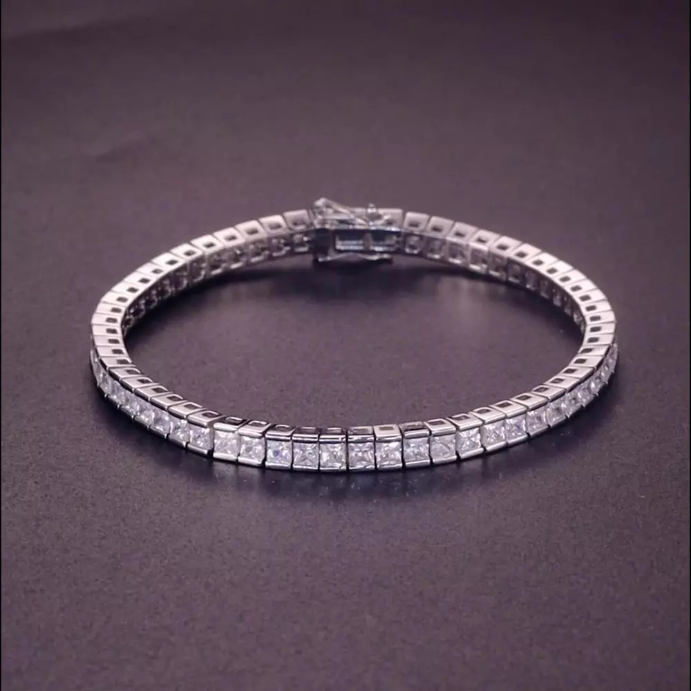 S925 silver with colorful diamonds white zirconium bracelet hand jewelry