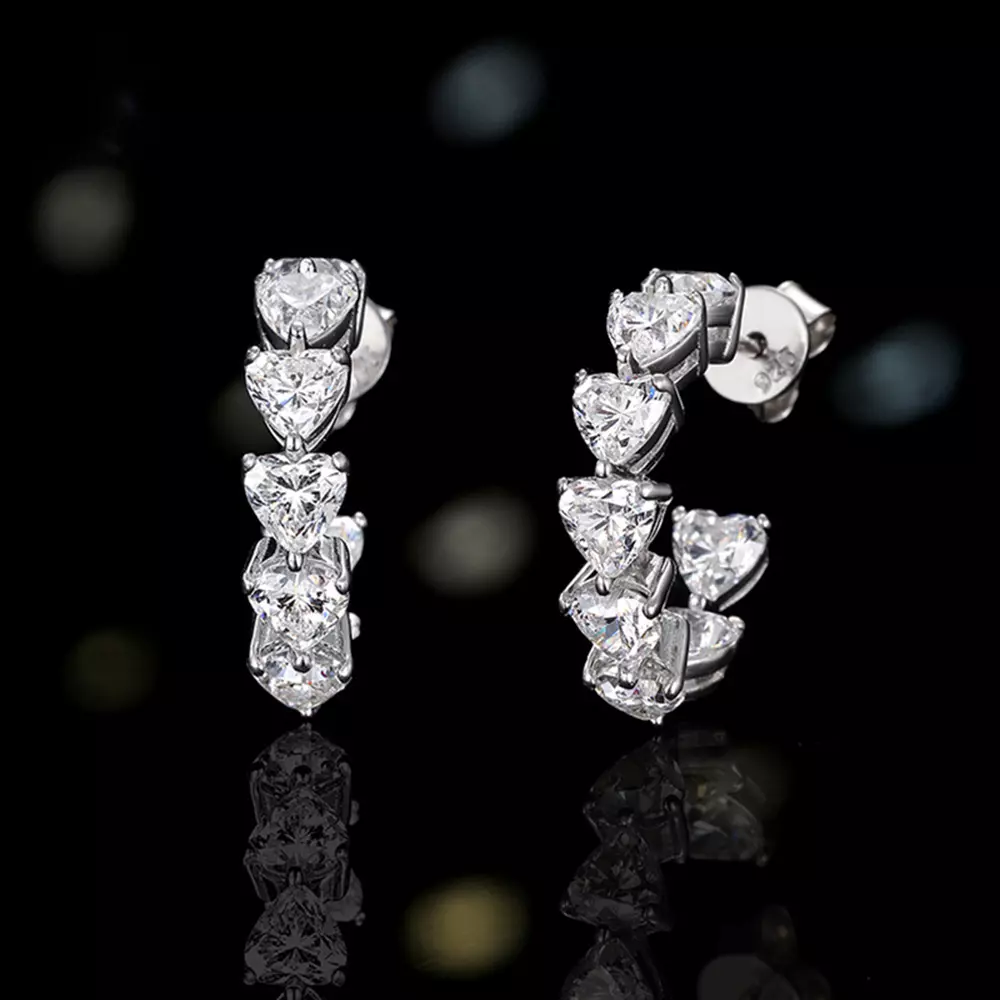 S925 sterling silver new women's hundred with senior sense of love temperament earrings earrings earrings jewelry jewelry