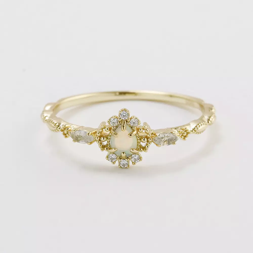Versatile Natural Australian Opal S925 Sterling Silver Ring