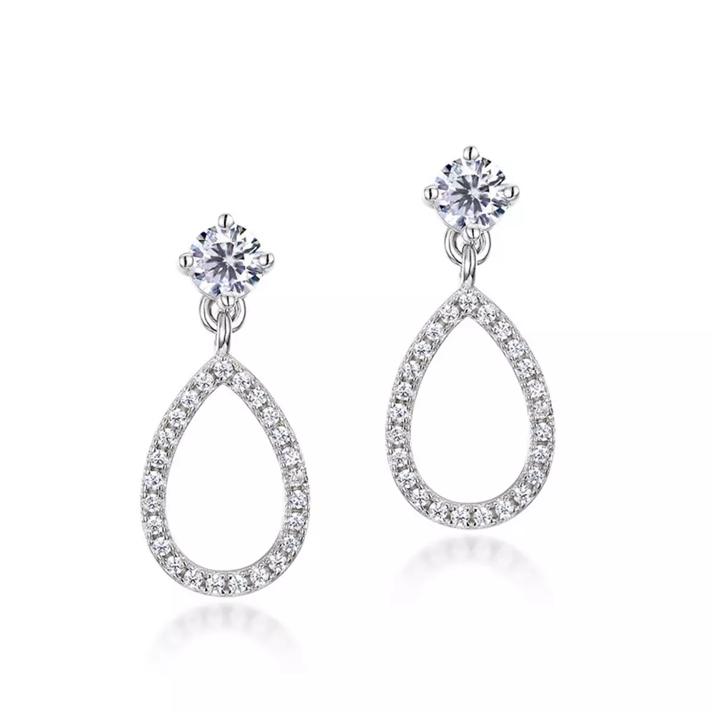 S925 Silver Moissanite Earrings Sweet Pear Shaped Drop Earrings Earrings