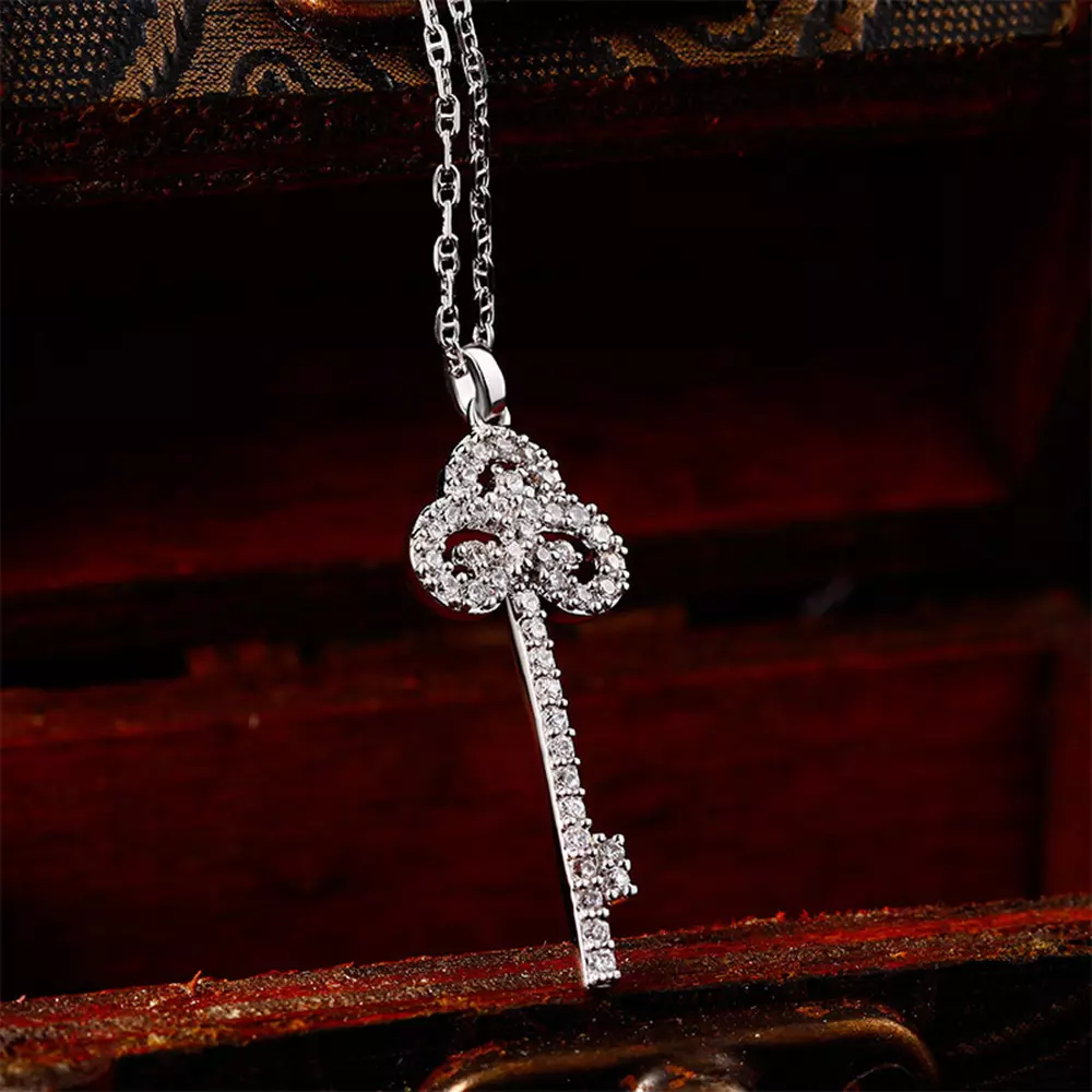 S925 Sterling Silver Key Pendant Jewelry