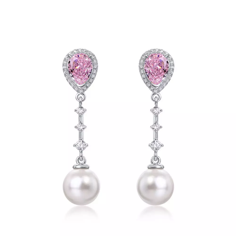 S925 Silver Ice Flower Cut High Carbon Diamond Earrings Studs
