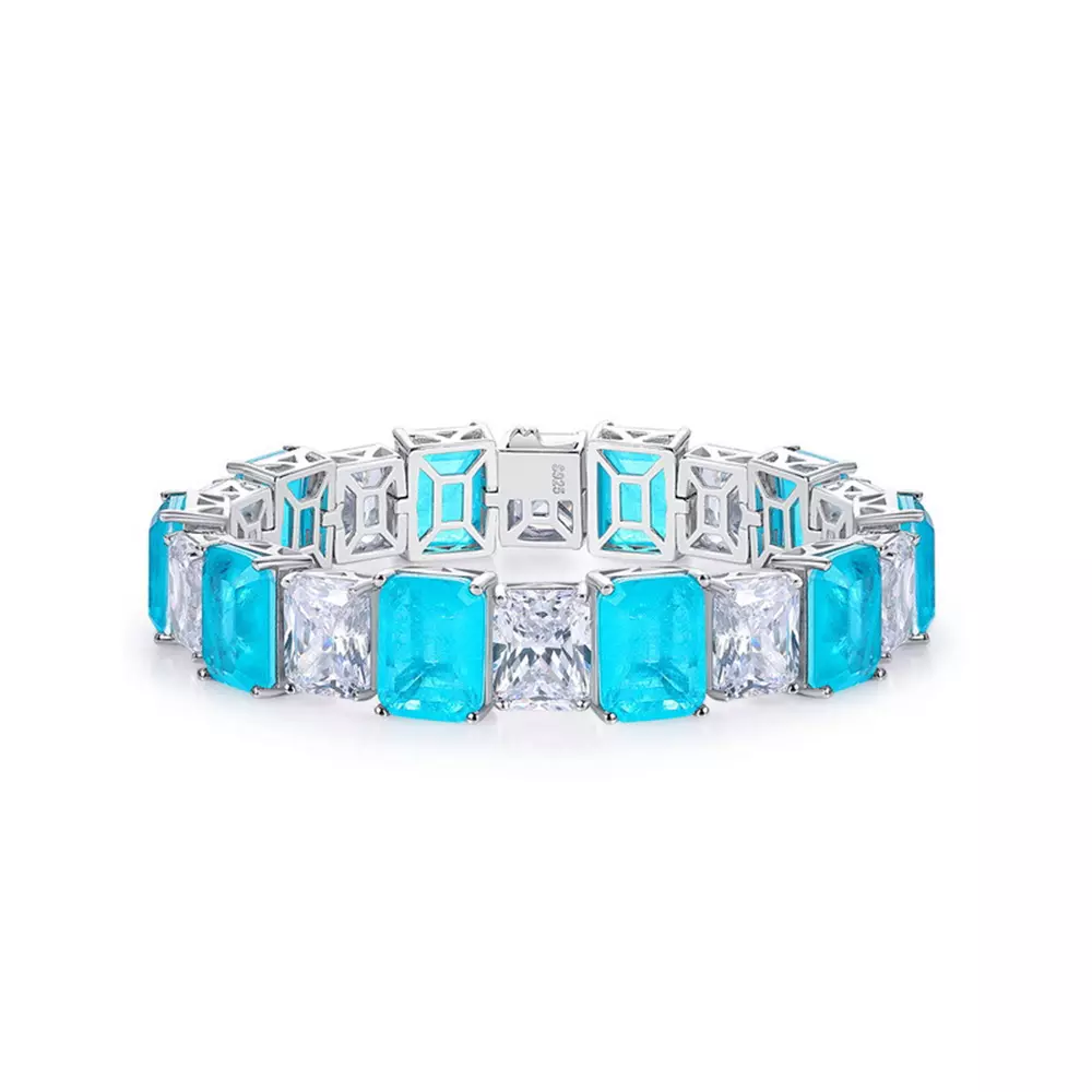 S925 Silver with Cultivated Fancy Color Full Diamonds Bracelet