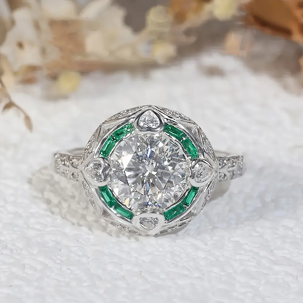 Simulated Moissanite Zircon Engagement Ring