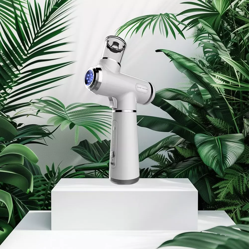 Red and blue light hydration oxygen injector