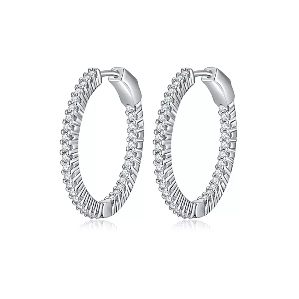 S925 sterling silver earrings with moissanite diamonds, large earrings, earrings buckle
