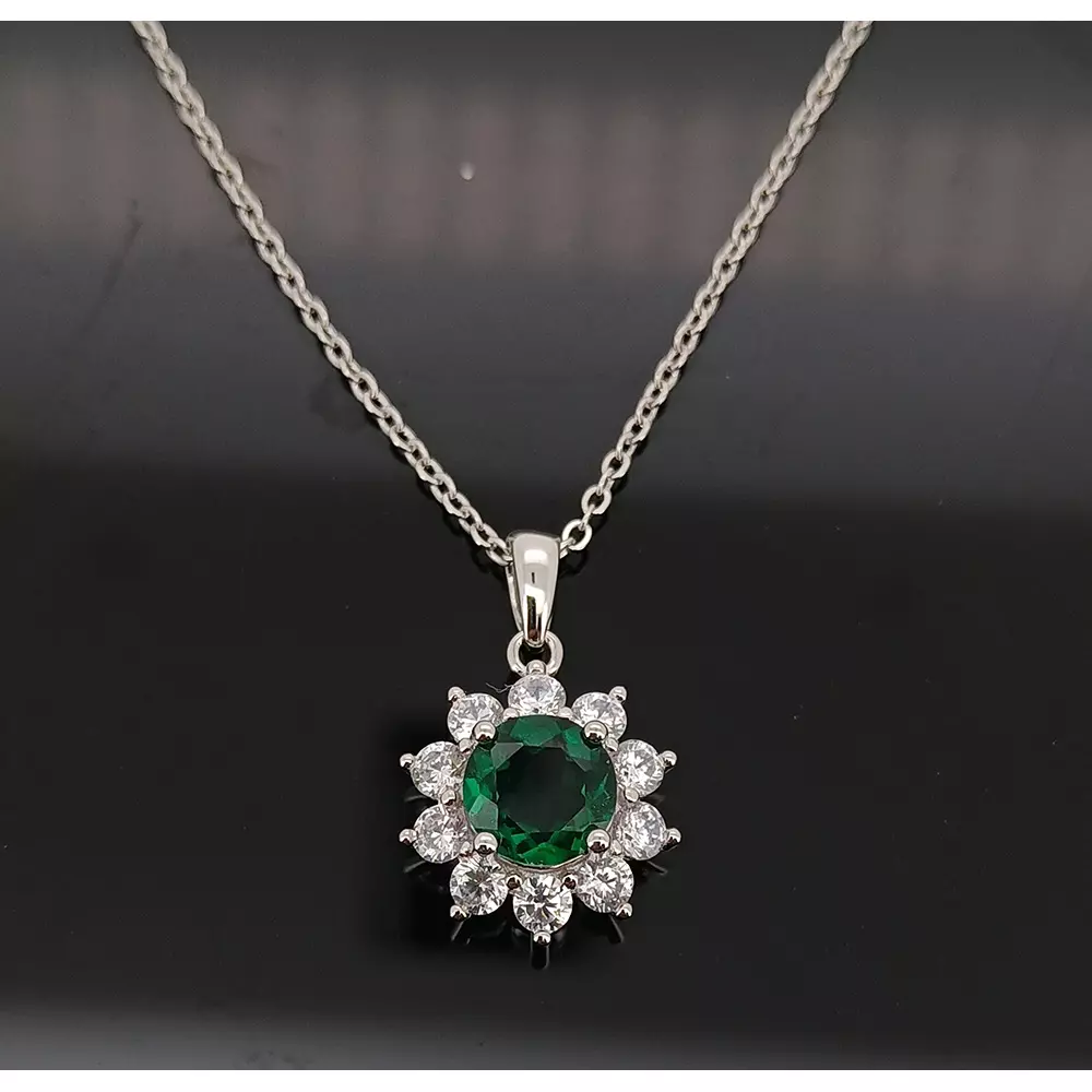Snowflake Moissanite S925 Sterling Silver Sunflower Necklace Pendant