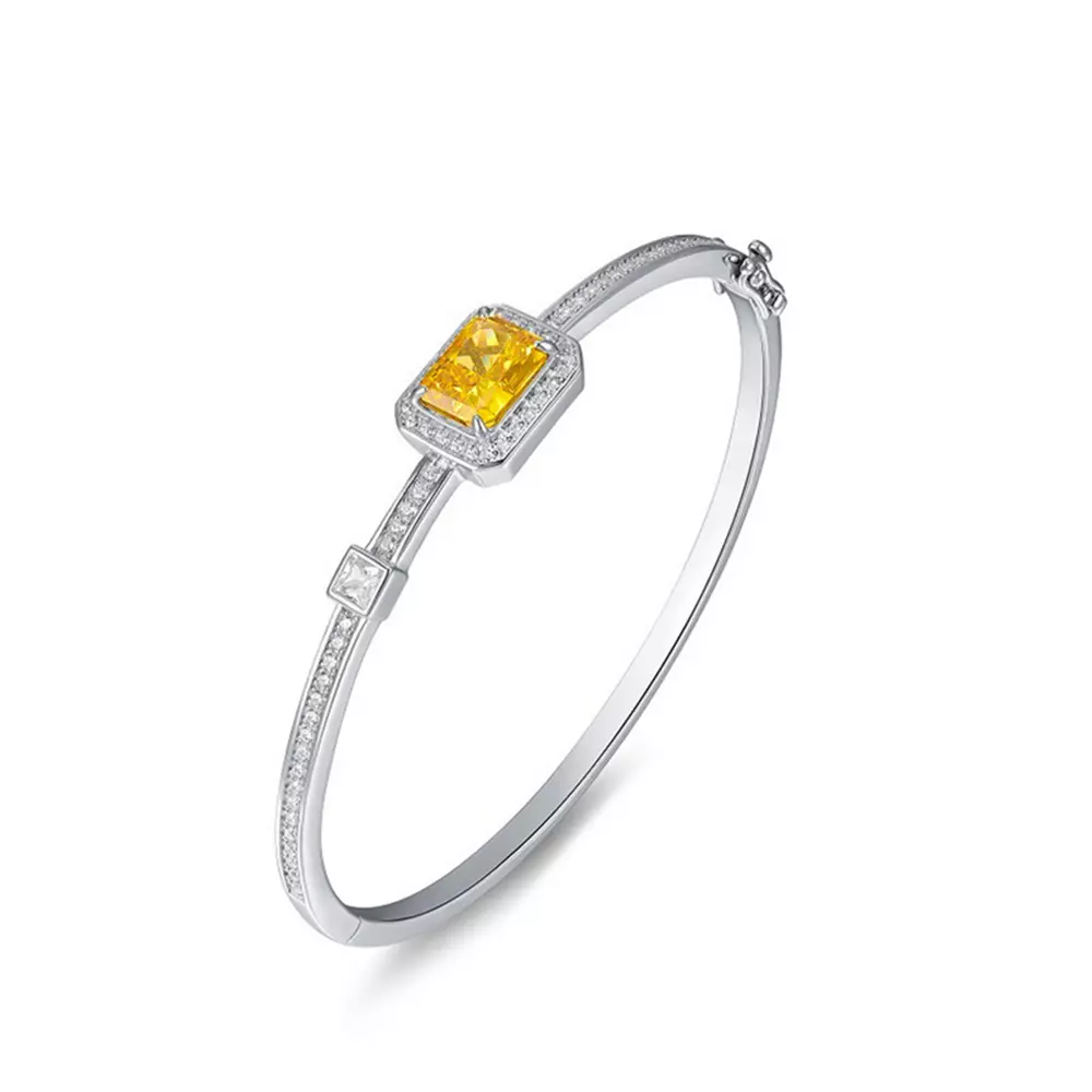 S925 sterling silver bracelet with ice flower cut high carbon diamonds