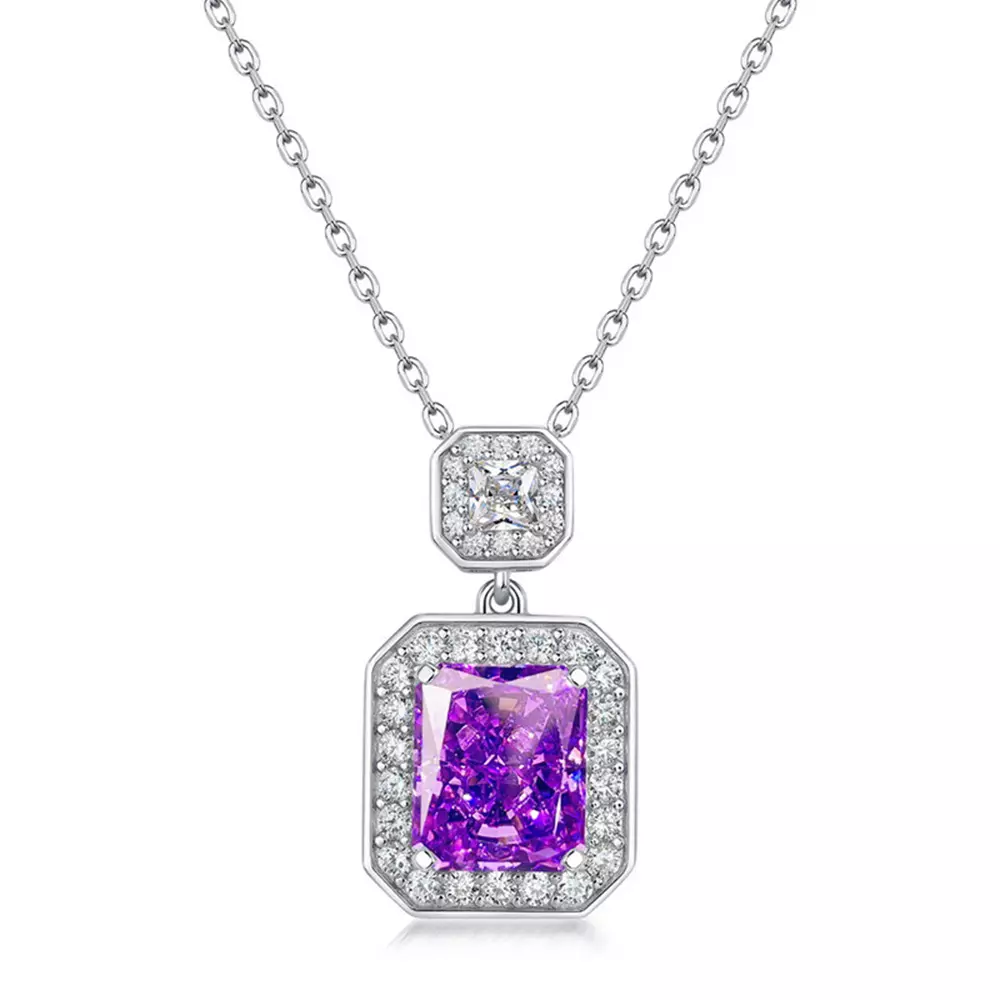 S925 Silver Ice Flower Cut High Carbon Diamond Necklace Pendant