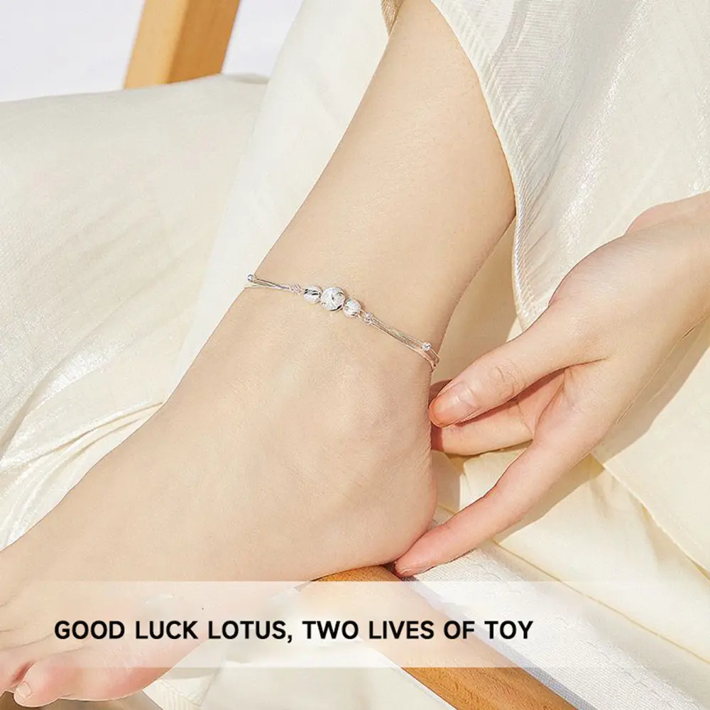 S999 pure section of the three lifetimes anklet transit beads foot chain