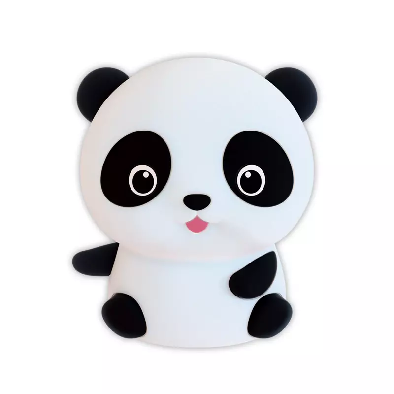 Sleeping with the little panda silicone smart night light