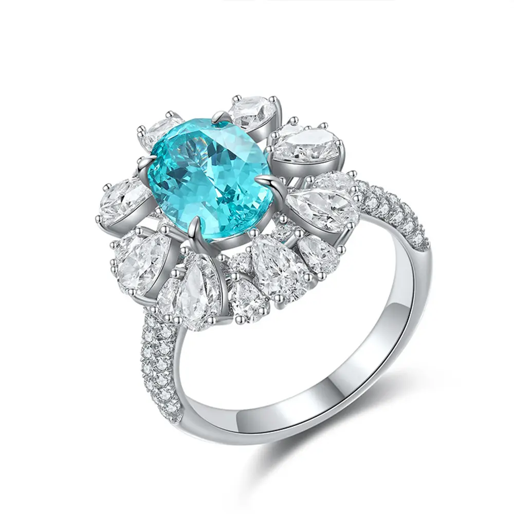 S925 Sterling Silver Cultivated Paraiba Women's Ring