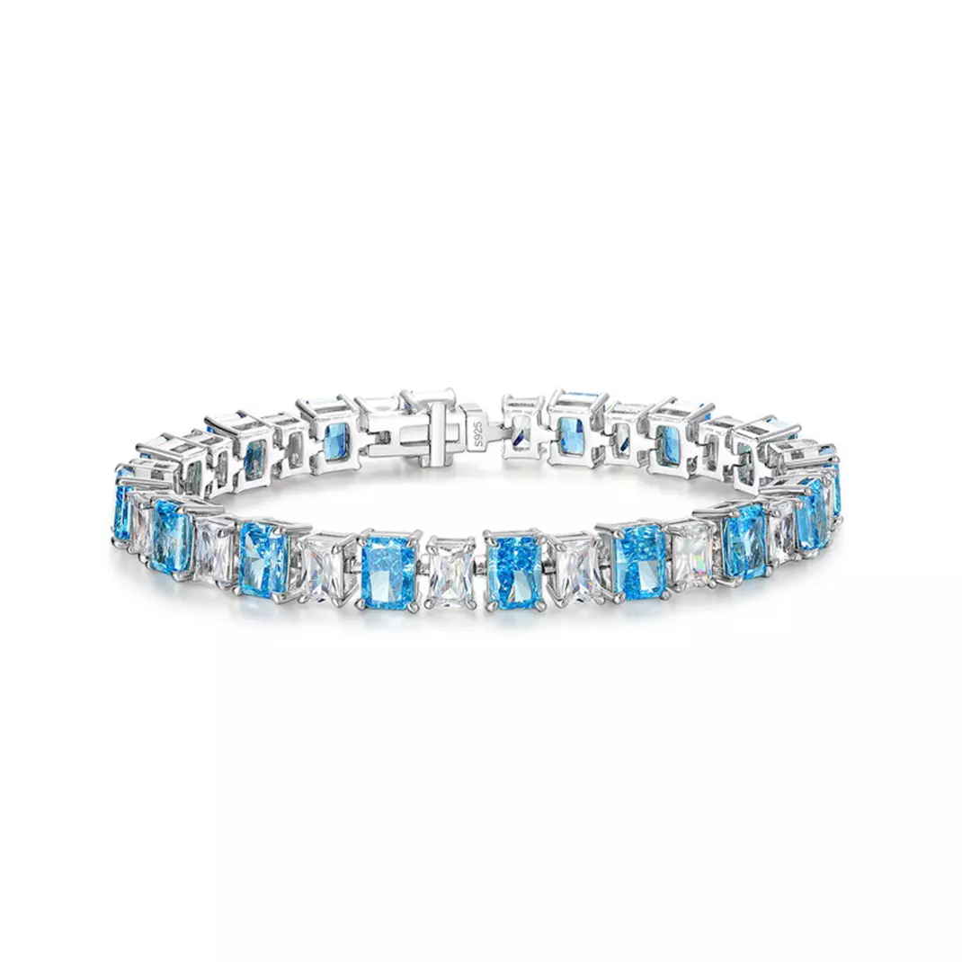 S925 Silver Ice Flower Cut High Carbon Diamond Bracelet