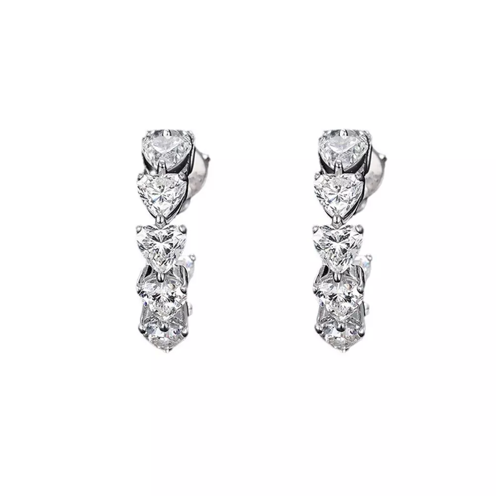 S925 sterling silver new women's hundred with senior sense of love temperament earrings earrings earrings jewelry jewelry