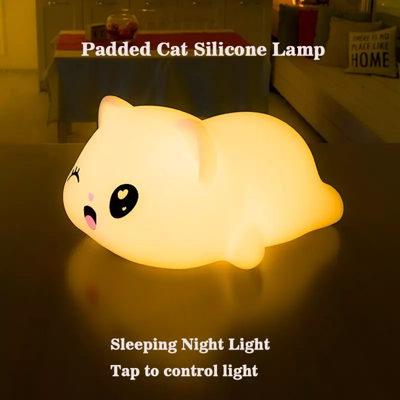 Padded Cat Silicone Smart LED Night Light