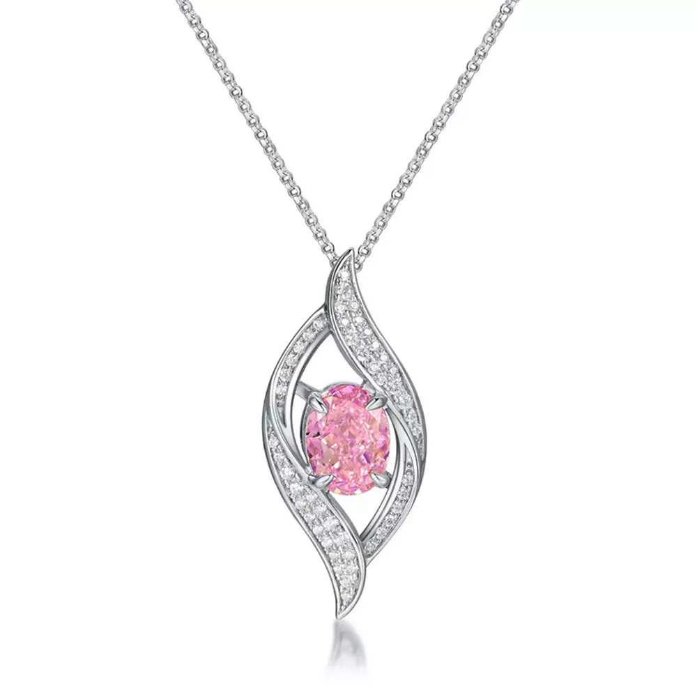 S925 Silver Pendant Ice Flower Cut High Carbon Diamond Necklace