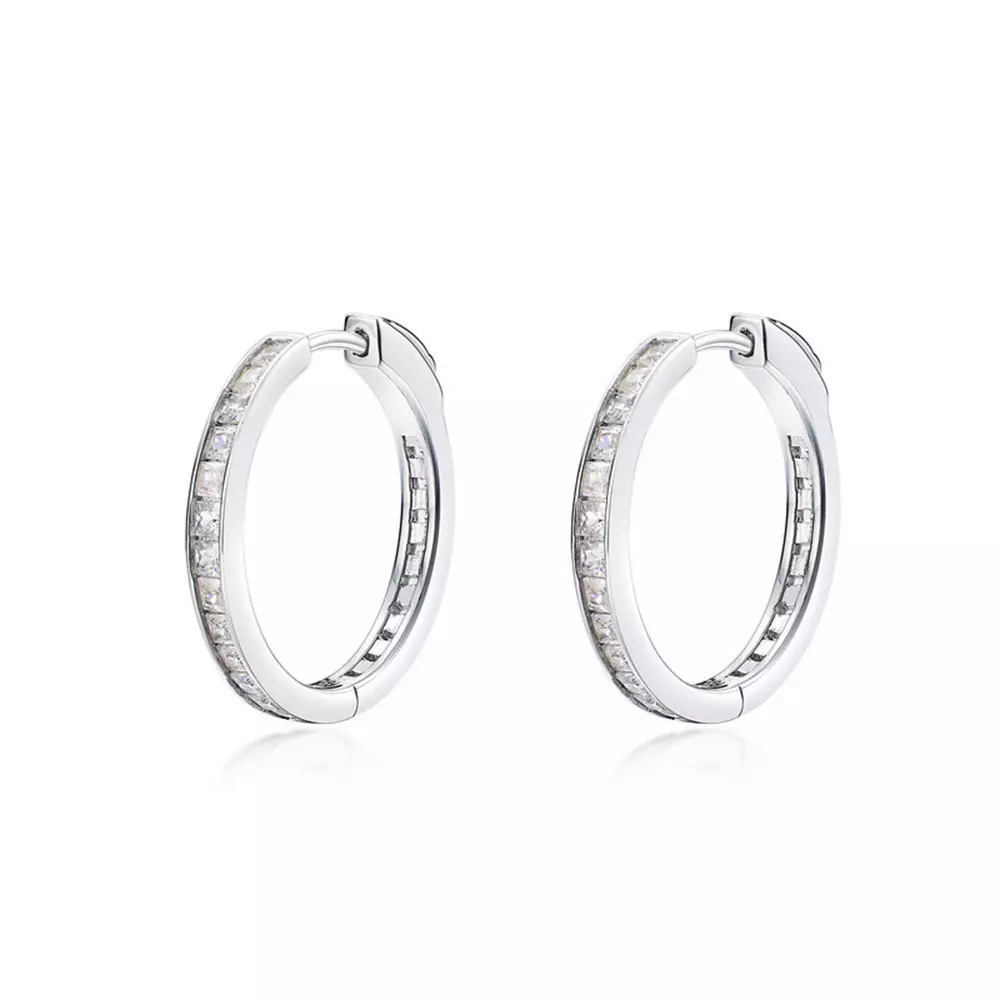 S925 sterling silver with white zirconium color zirconium earrings earrings