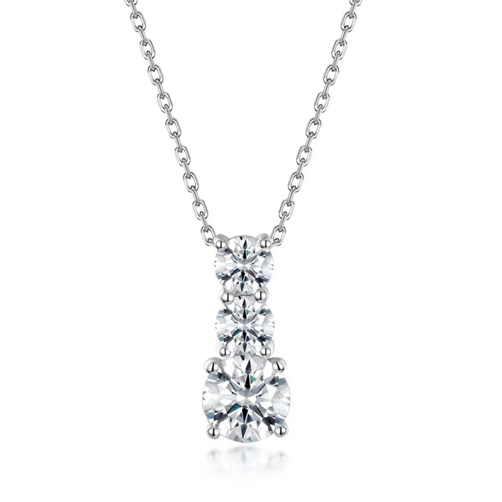 Moissanite Pendant Chain Pendant in S925 Silver