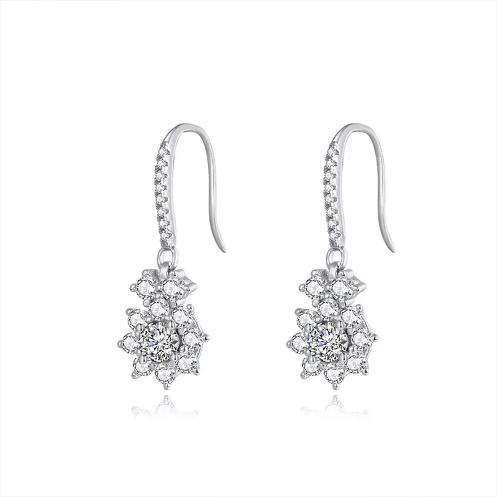 925 sterling silver with moissanite diamond earrings earrings
