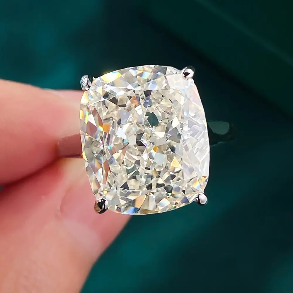 Ice Cut G Color Slightly Yellow High Carbon Diamond Women's Ring