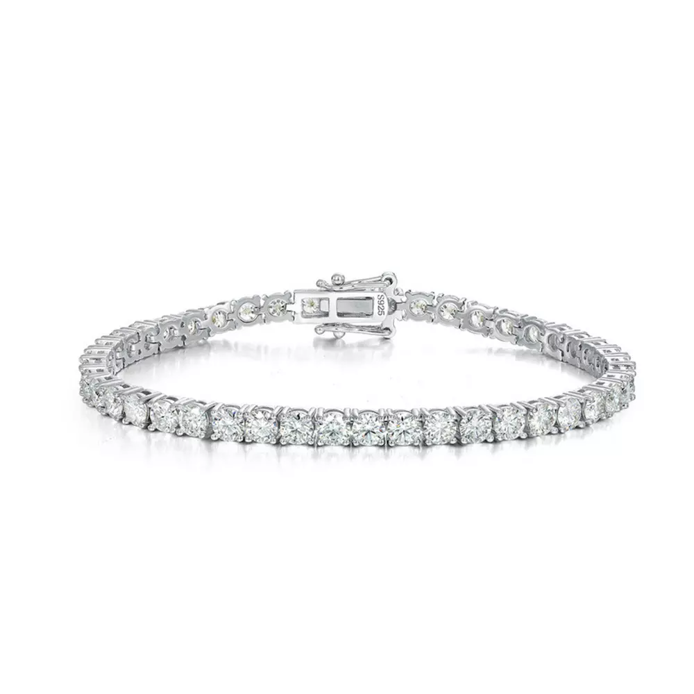 S925 sterling silver with moissanite full diamonds bracelet hand jewelry