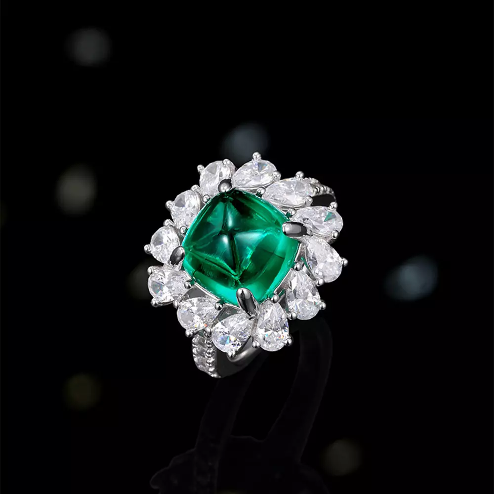 S925 Silver Light Luxury Premium Feeling Set Gemstone Ring