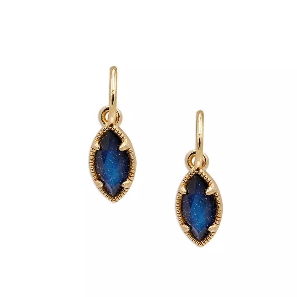 S925 Sterling Silver Eyes Natural Blue Labradorite Earrings Pendant