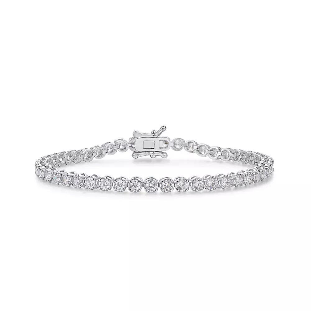 S925 sterling silver with diamonds moissanite bracelet hand jewelry