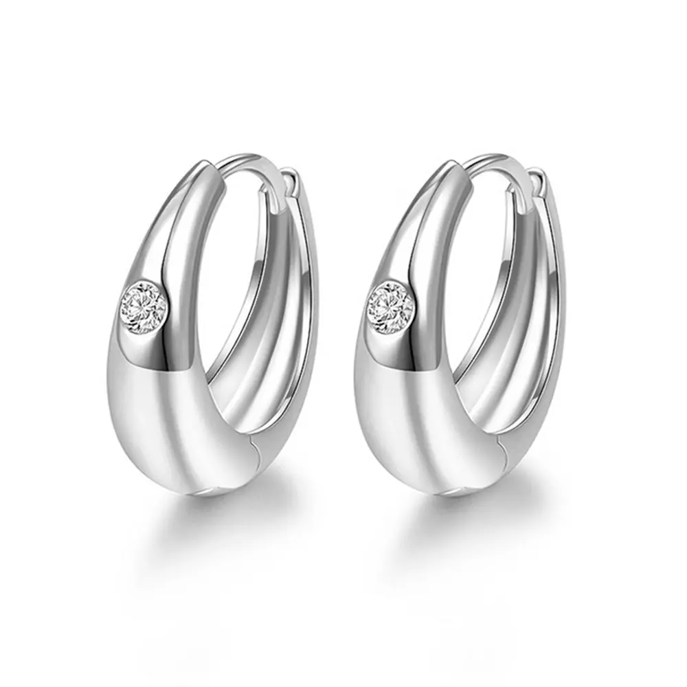 S925 Sterling Silver with Moissanite Diamonds Faceted Earrings