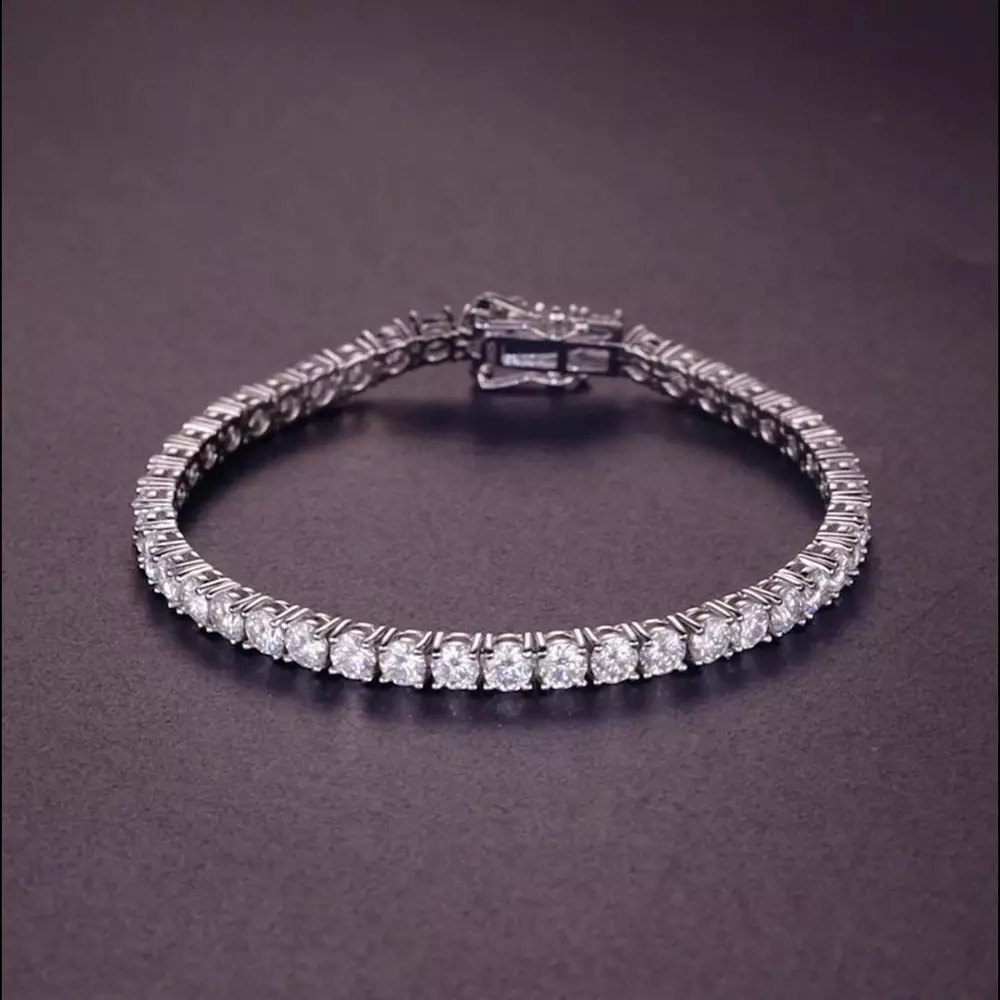 S925 sterling silver with moissanite full diamonds bracelet hand jewelry