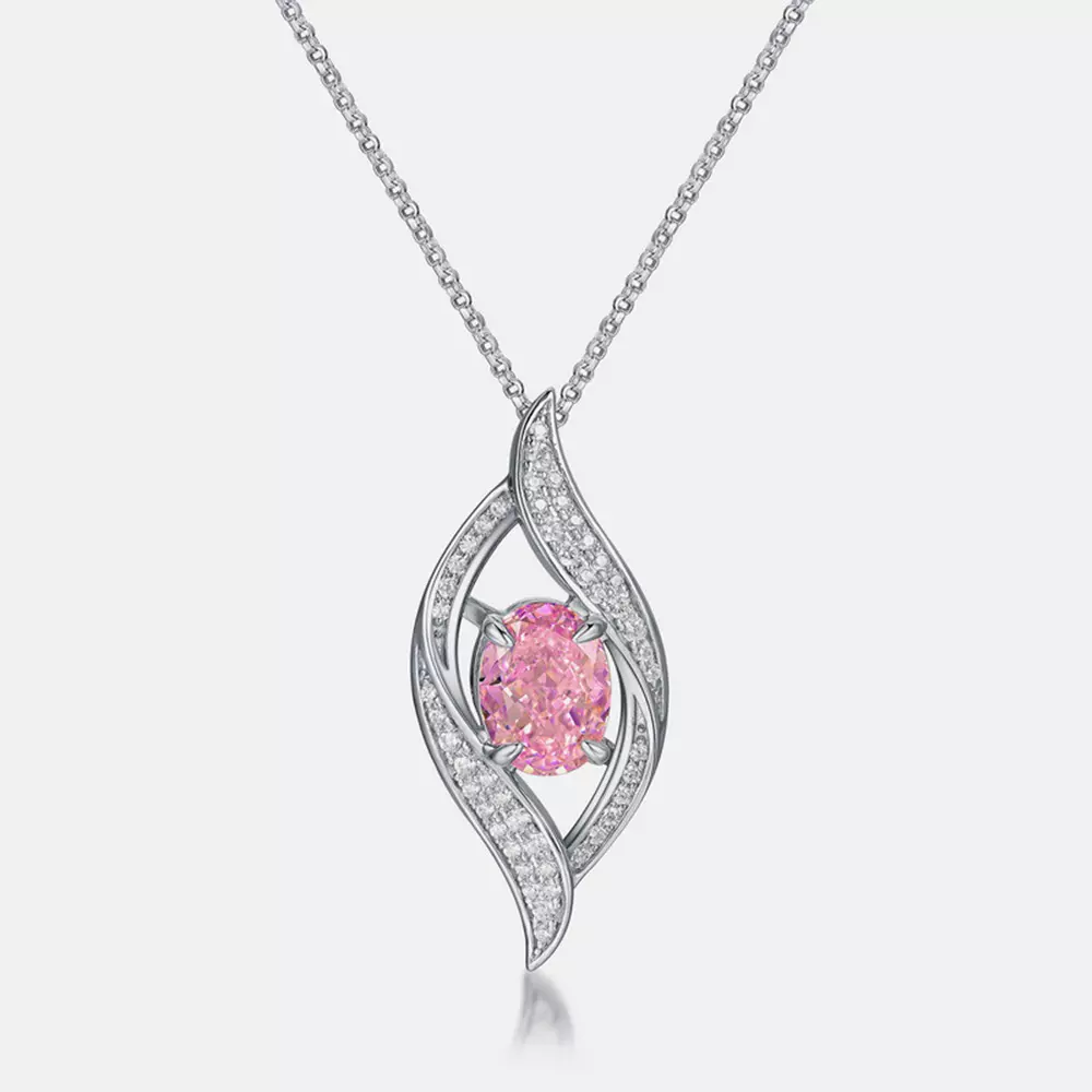 S925 Silver Pendant Ice Flower Cut High Carbon Diamond Necklace