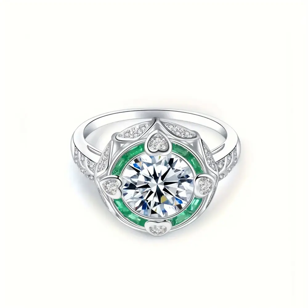 Simulated Moissanite Zircon Engagement Ring