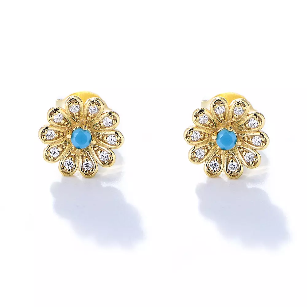 Sunflower Silver Duo Earrings
