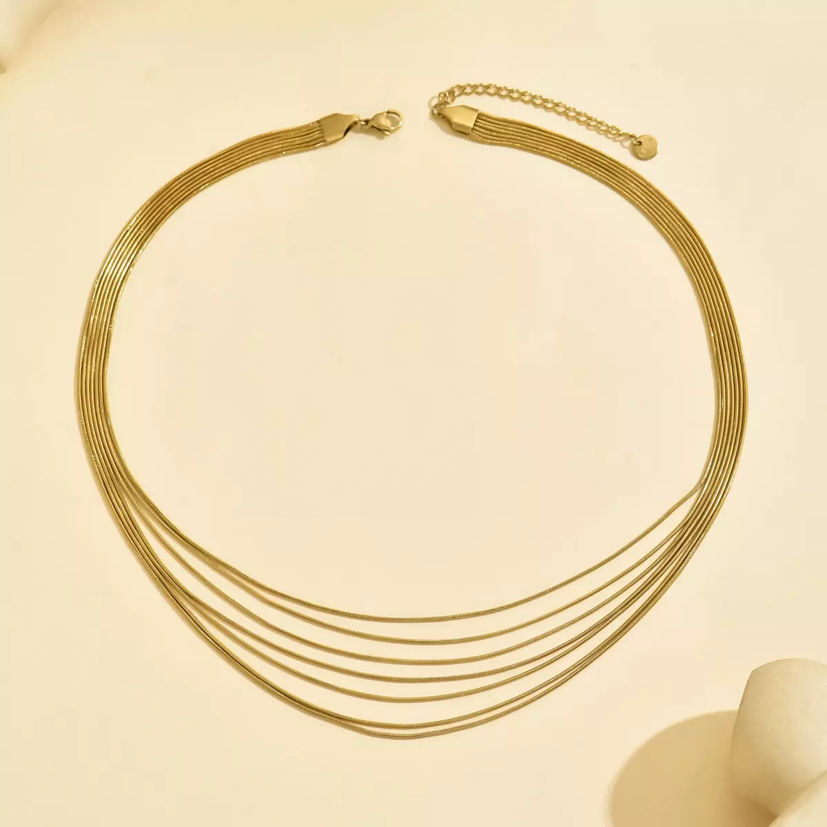 Multi-layered snake chain titanium steel necklace