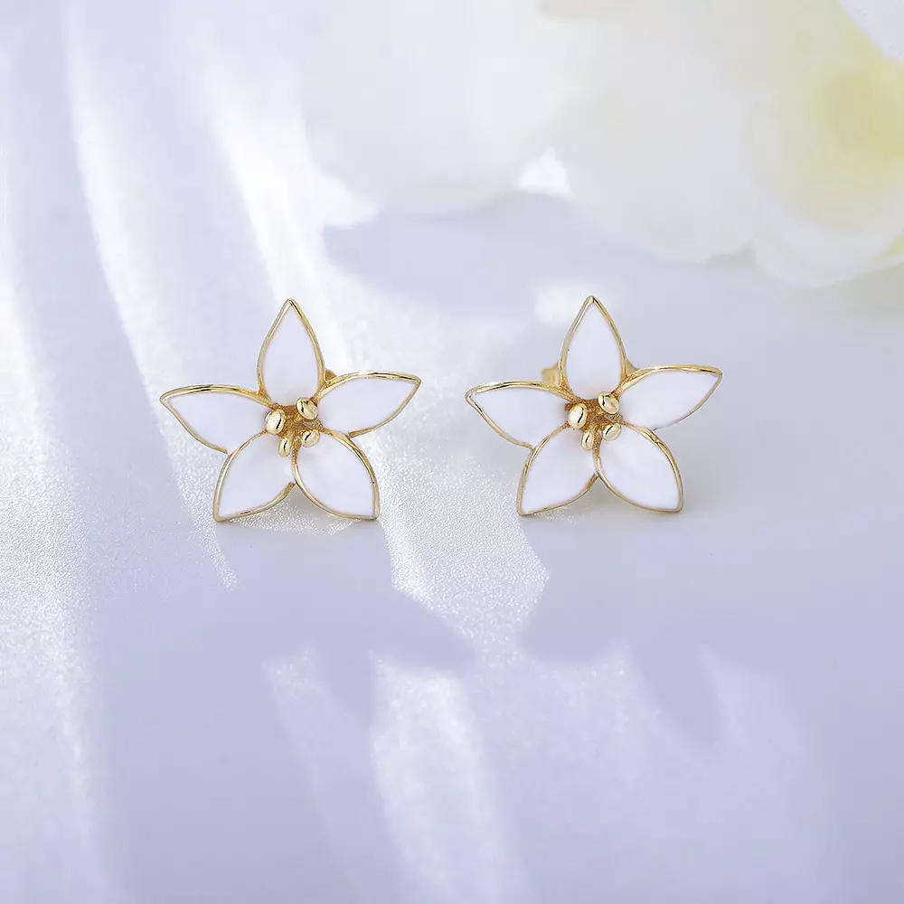 Flower Sterling Silver Earrings Fashion